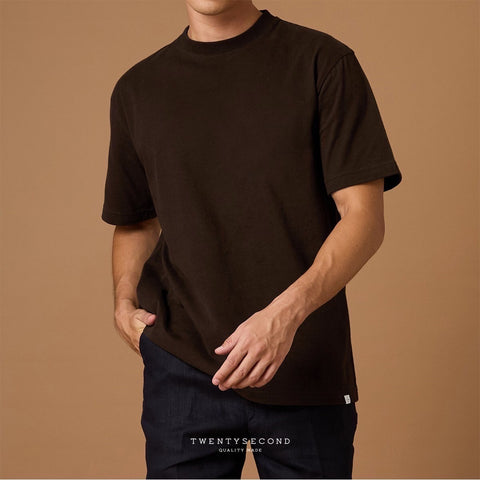 THE NEW SUPER SOFT COTTON TEE - BROWN