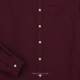 ETON BAND COLLAR SHIRT - MAROON