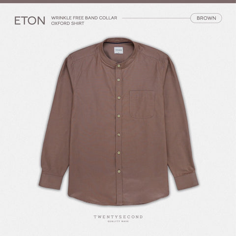 ETON BAND COLLAR SHIRT - NAVY