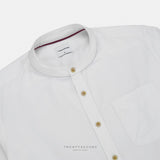 ETON BAND COLLAR SHIRT - WHITE