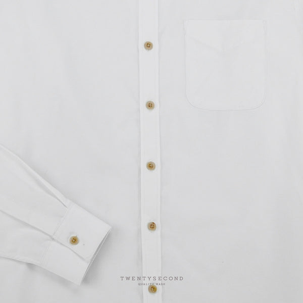 ETON BAND COLLAR SHIRT - WHITE