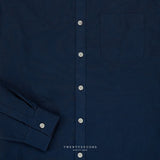 ETON BAND COLLAR SHIRT - NAVY