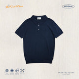 EVERYDAY SUMMER KNIT POLO SHIRT-OCEAN