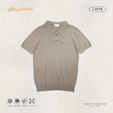 EVERYDAY SUMMER KNIT POLO SHIRT-LATTE