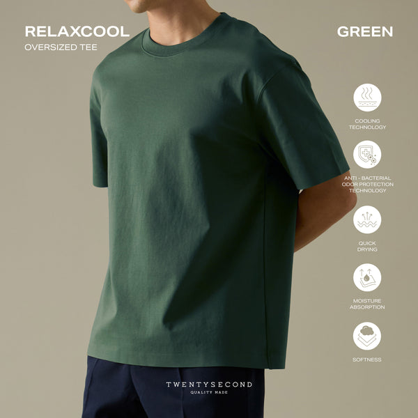 RELAXCOOL SEAMLESS OVERSIZED TEE - GREEN