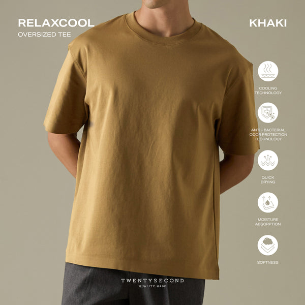 RELAXCOOL SEAMLESS OVERSIZED TEE - KHAKI