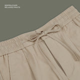 SEERSUCKER RELAXED PANTS - KHAKI