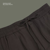 SEERSUCKER RELAXED PANTS - BROWN