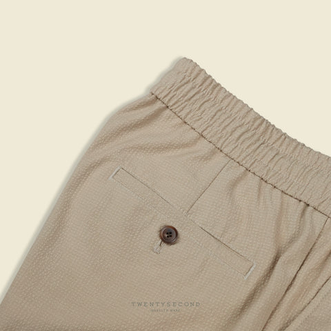 SEERSUCKER RELAXED PANTS - KHAKI