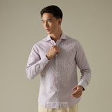 WRINKLE FREE DRESS SHIRT - STRIPE RED (Slim Fit)