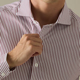 WRINKLE FREE DRESS SHIRT - STRIPE RED (Slim Fit)