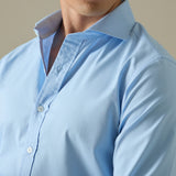 WRINKLE FREE DRESS SHIRT - BLUE (Slim Fit)