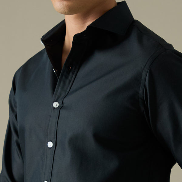 WRINKLE FREE DRESS SHIRT - BLACK (Slim Fit)