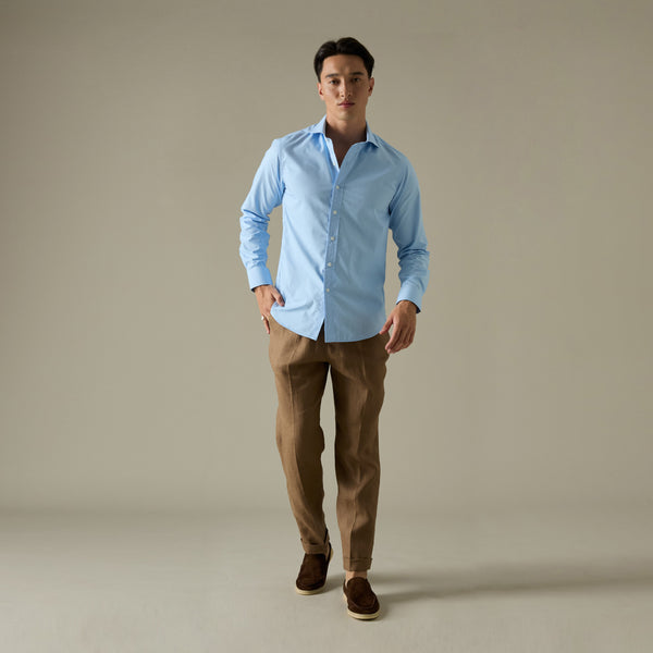 WRINKLE FREE DRESS SHIRT - BLUE (Slim Fit)