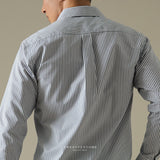 WRINKLE FREE DRESS SHIRT - STRIPE DARK BLUE (Slim Fit)