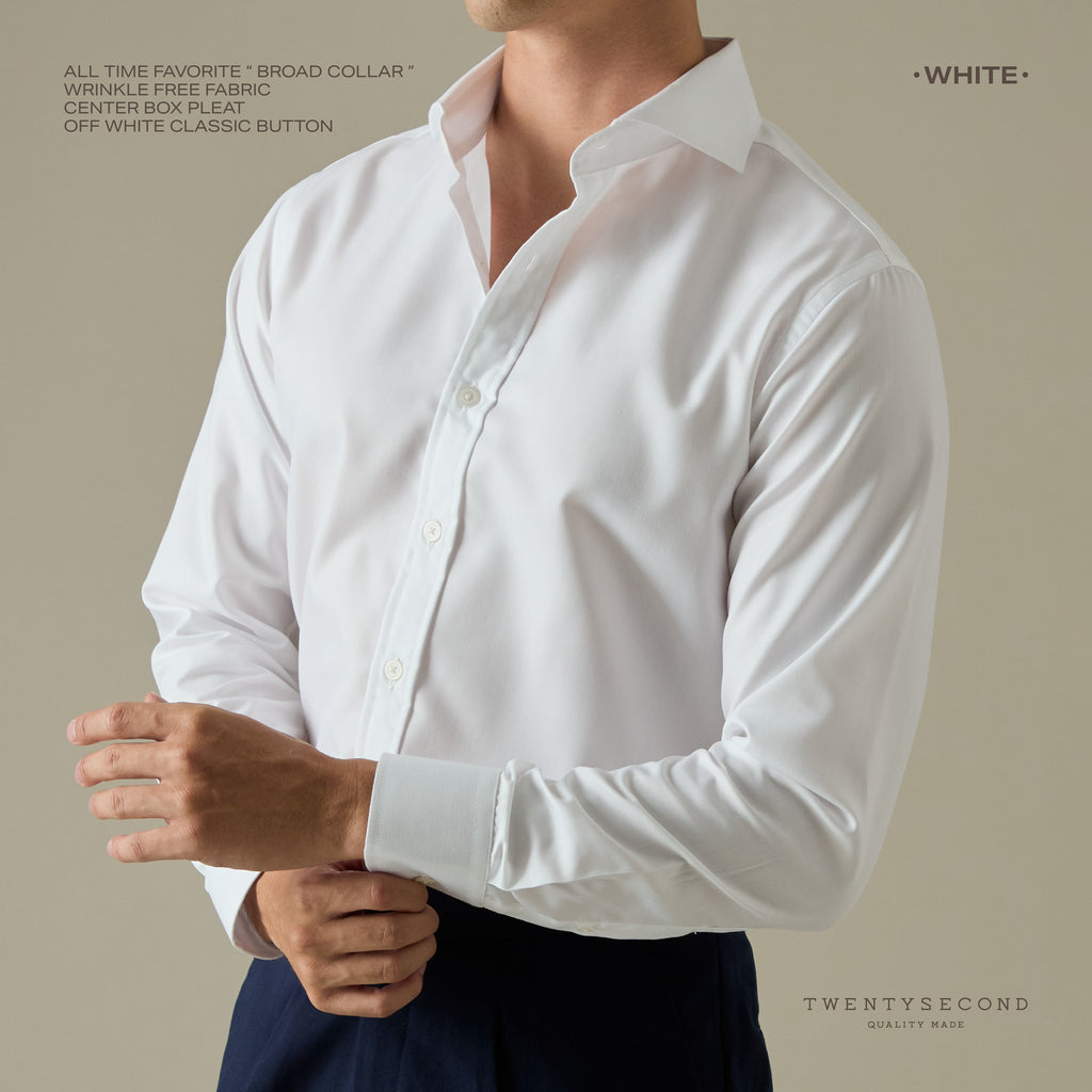 WRINKLE FREE DRESS SHIRT - WHITE (Slim Fit)