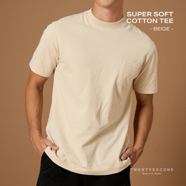 SUPER SOFT COTTON TEE ll - BEIGE