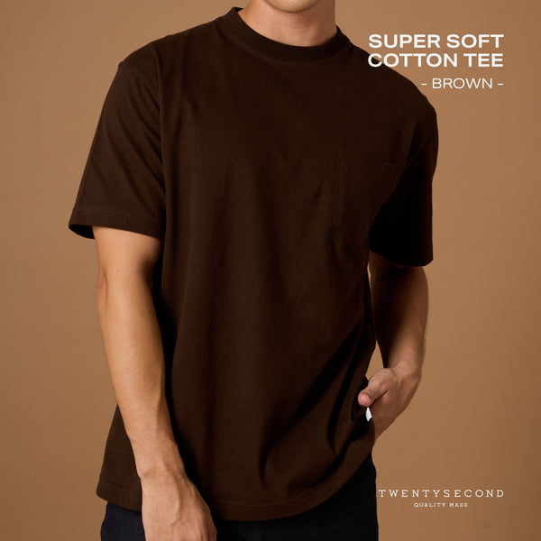 SUPER SOFT COTTON TEE ll - DARK BROWN