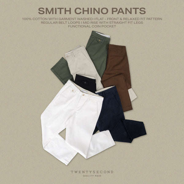 SMITH CHINO PANTS - WHITE