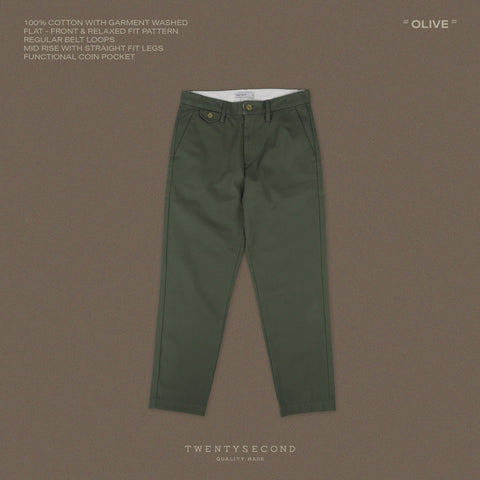 SMITH CHINO PANTS - OLIVE