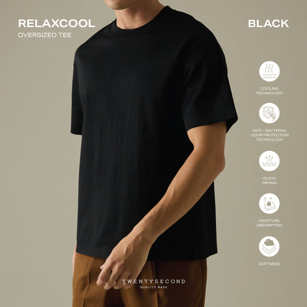 RELAXCOOL SEAMLESS OVERSIZED TEE-BLACK