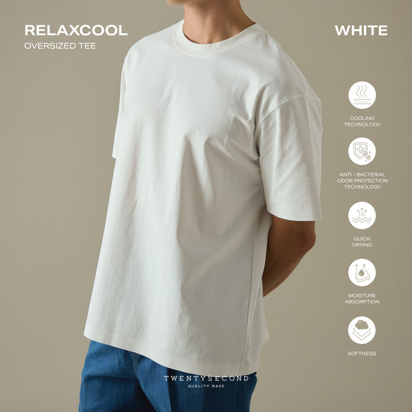 RELAXCOOL SEAMLESS OVERSIZED TEE-WHITE