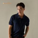 EVERYDAY SUMMER KNIT POLO SHIRT-OCEAN