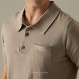 EVERYDAY SUMMER KNIT POLO SHIRT-LATTE