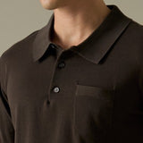 EVERYDAY SUMMER KNIT POLO SHIRT-MOCHA