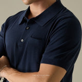 EVERYDAY SUMMER KNIT POLO SHIRT-OCEAN